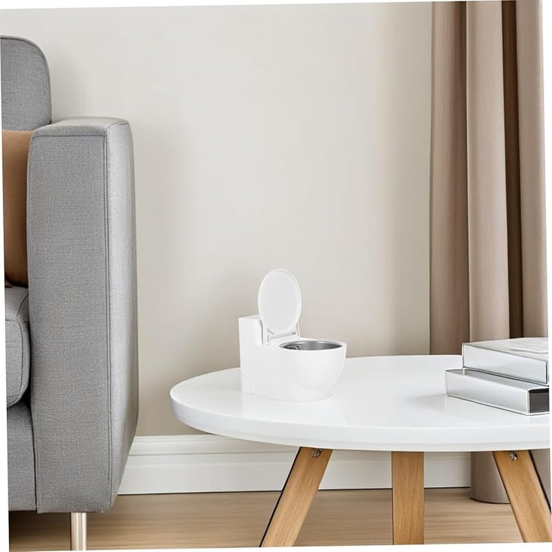 Wall Mounted Toilet Shaped Ashtray With Lid Smokeless Storage Box For Home Office Bathroom - Image 5